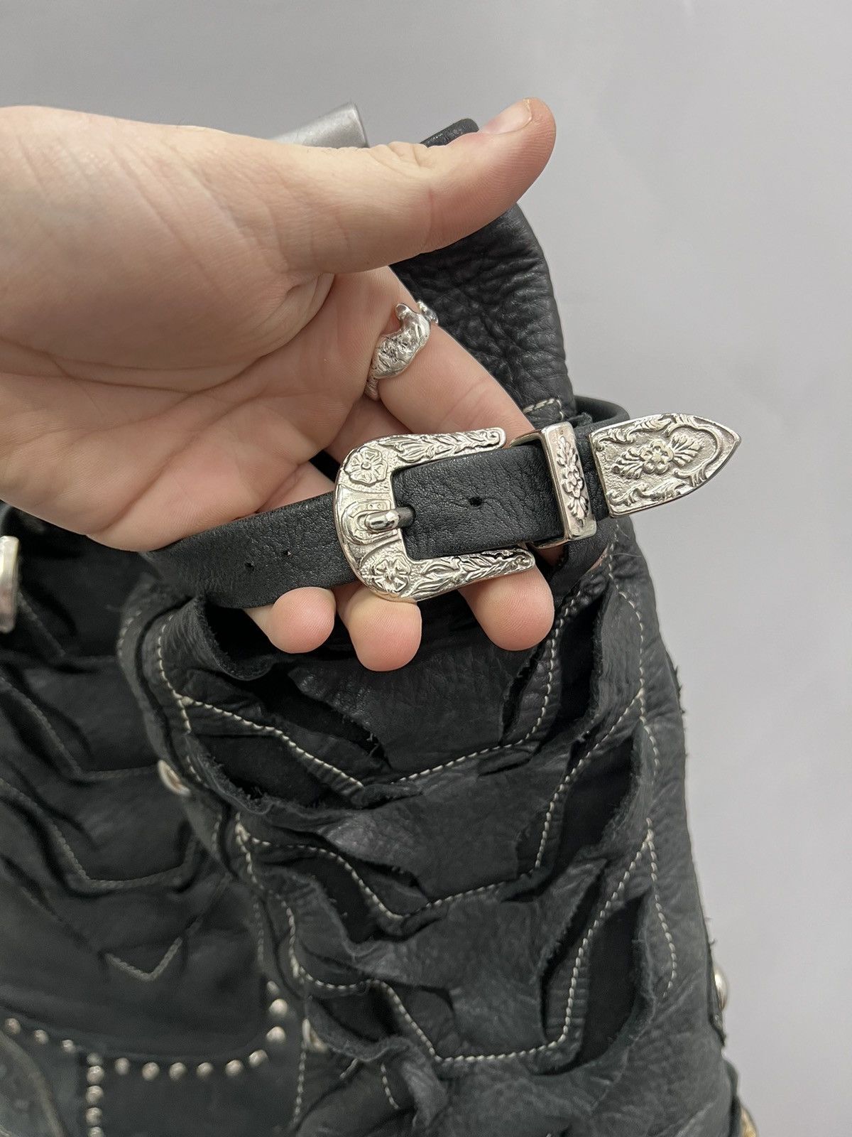 14th Addiction × Japanese Brand VINTAGE 14thAddiction style 00s Leather Boots high top shoes Size US 7 / IT 37 - 16 Thumbnail