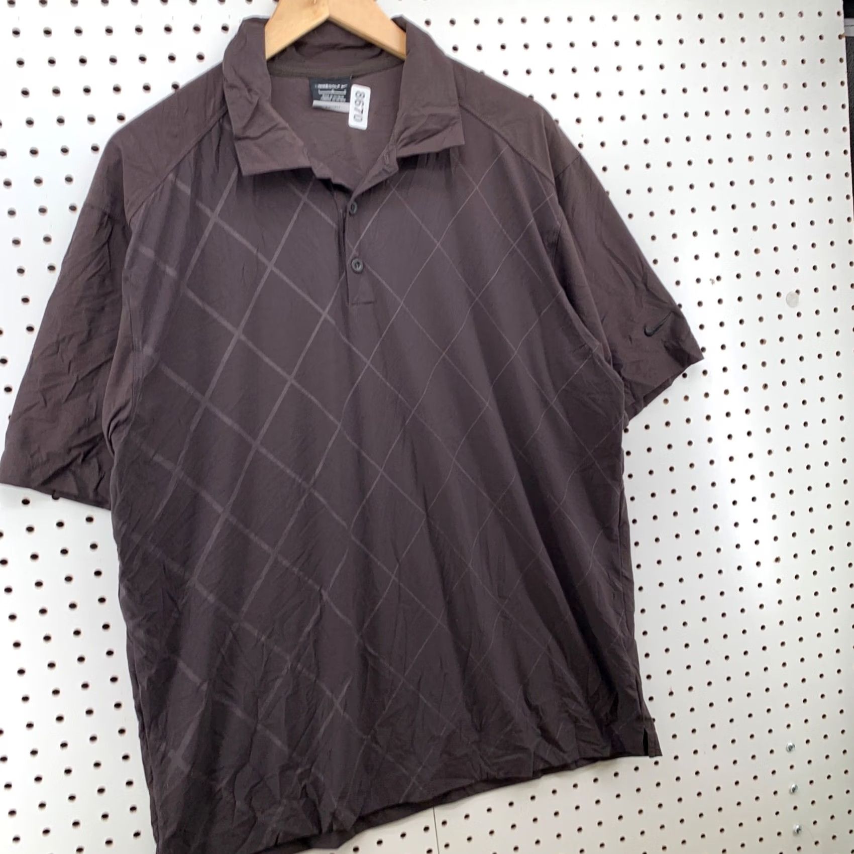 Nike Nike Golf Polo Shirt Mens L Brown Argyle Diamond Pattern Dri-Fit 22.5x30.5 Size US L / EU 52-54 / 3 - 3 Thumbnail