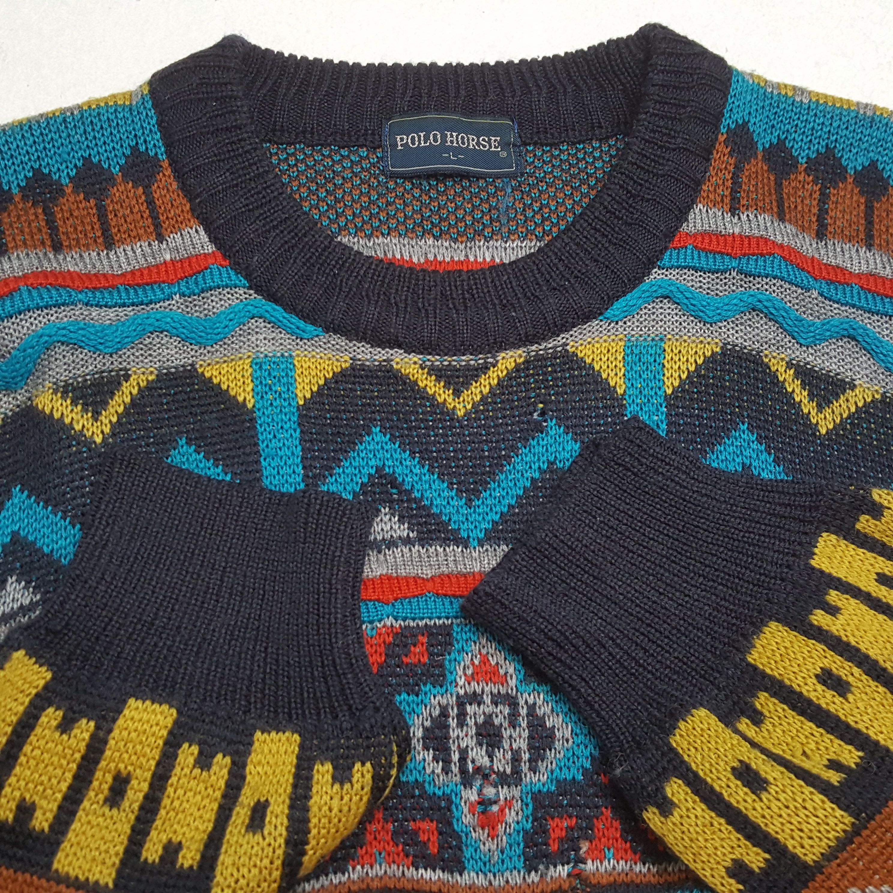 Vintage Vintage POLO HORSE Coogi Style Design Sweatshirts Size US M / EU 48-50 / 2 - 8 Thumbnail