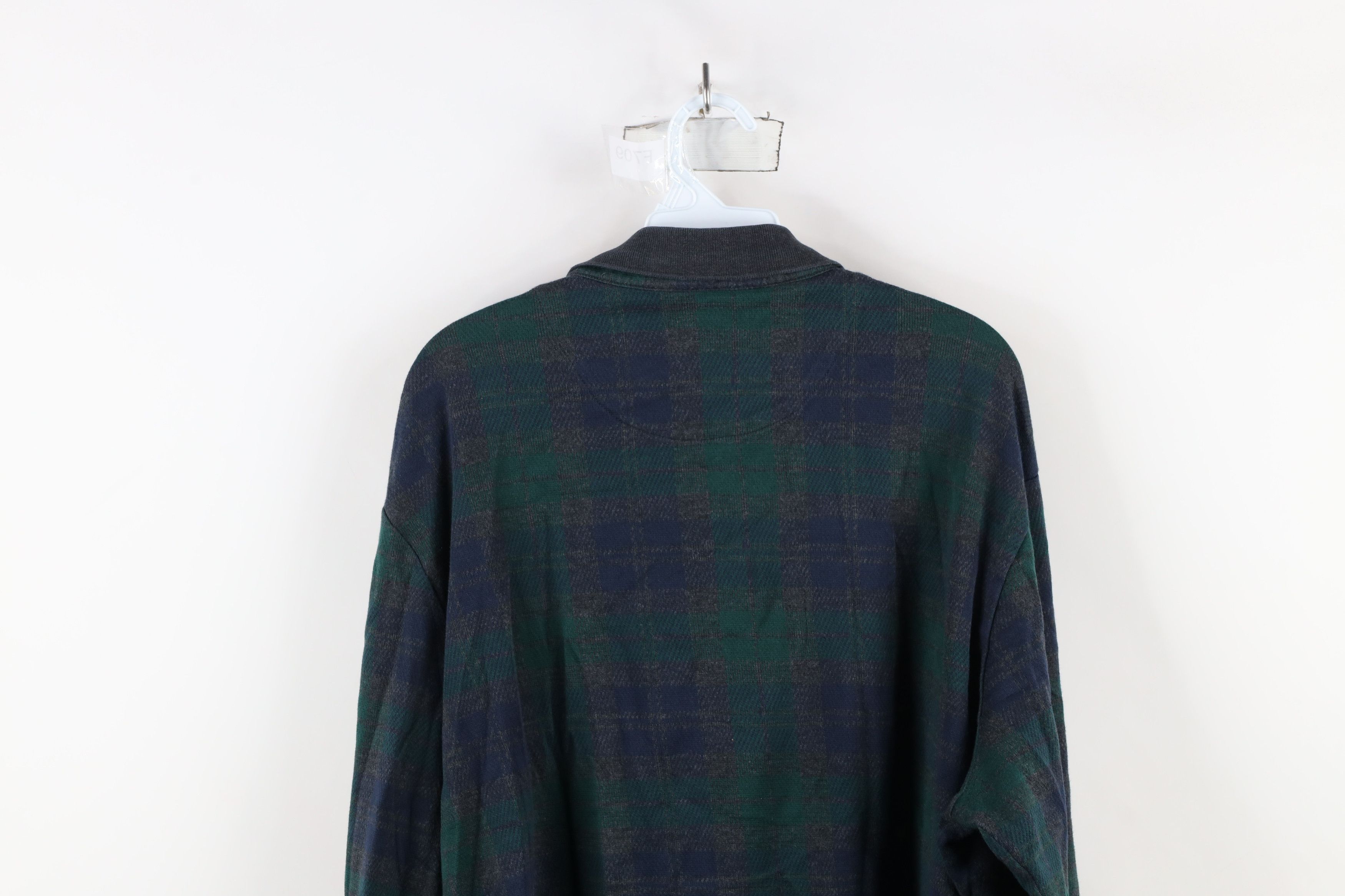 Lands' End × Vintage Vintage Lands End Supima Cotton Long Sleeve Rugby Polo Plaid Size US XXL / EU 58 / 5 - 11 Thumbnail