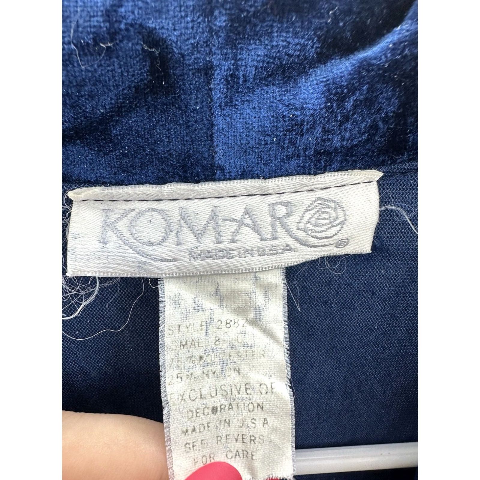 Vintage Komar Womens Robe Size Small Blue Velour Lace Nightgown Housecoat Vintage 80s Velour Robe Knotted Belt Lightweight 80s Womens Size ONE SIZE - 7 Thumbnail