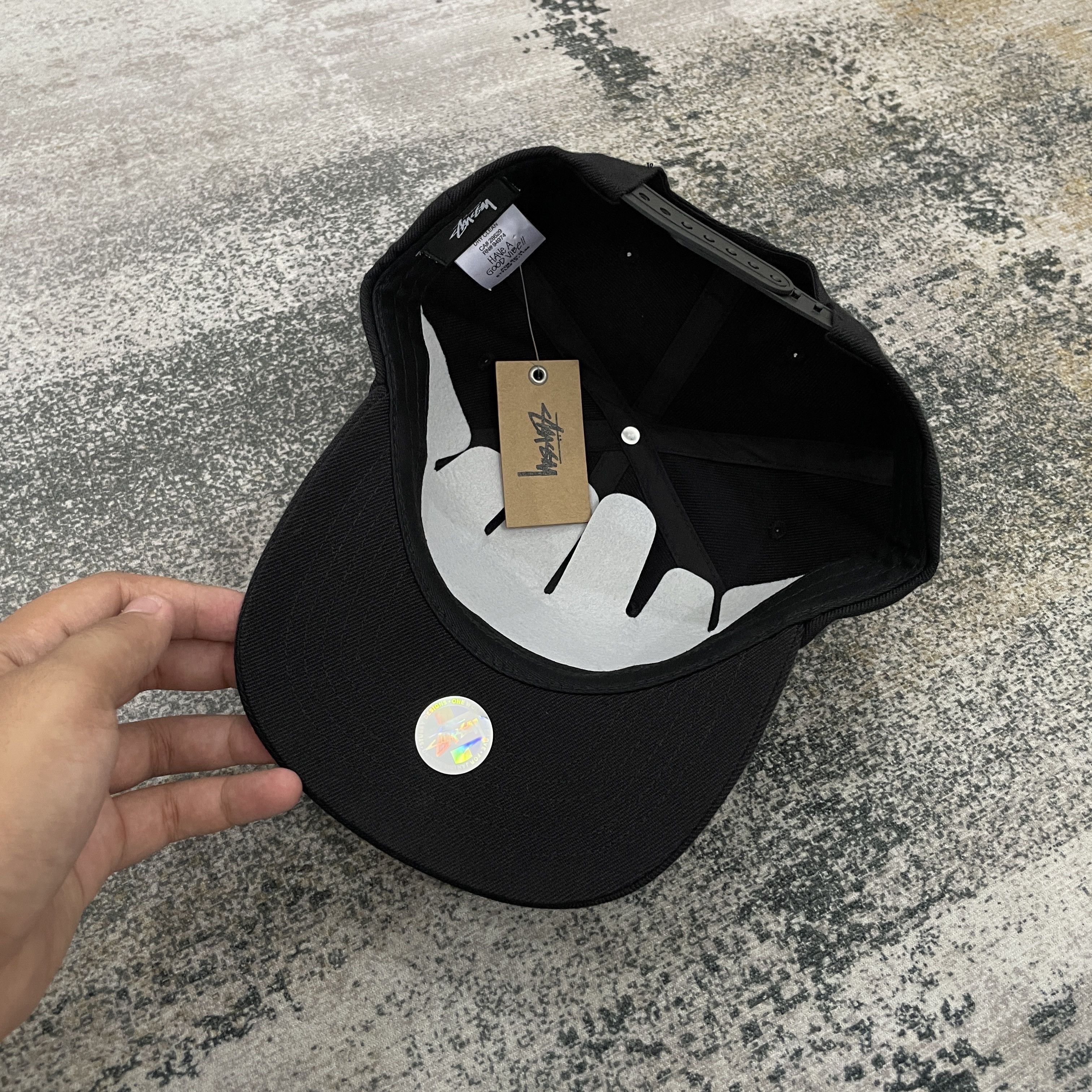 Stussy STUSSY DICE LOGO CAP HAT - BLACK Size ONE SIZE - 5 Thumbnail