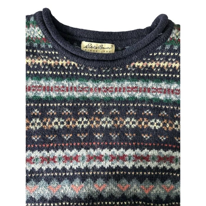 Eddie Bauer Vtg Eddie Bauer XL 100% Wool Fair Isle Long Sleeve Sweater ...