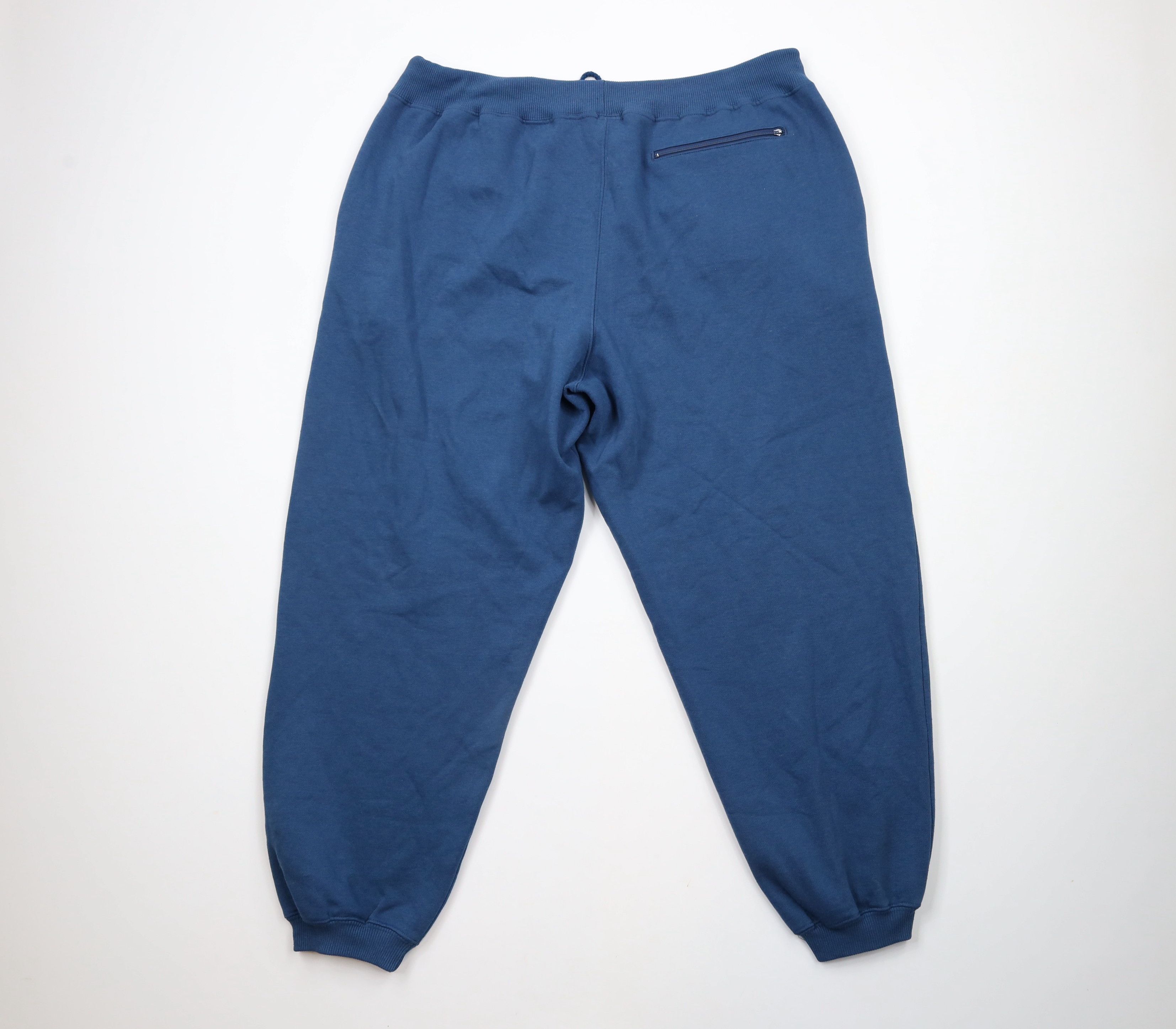 Vintage Vintage 90s Streetwear Blank Cuffed Sweatpants Joggers Blue Size US 36 / EU 52 - 8 Thumbnail