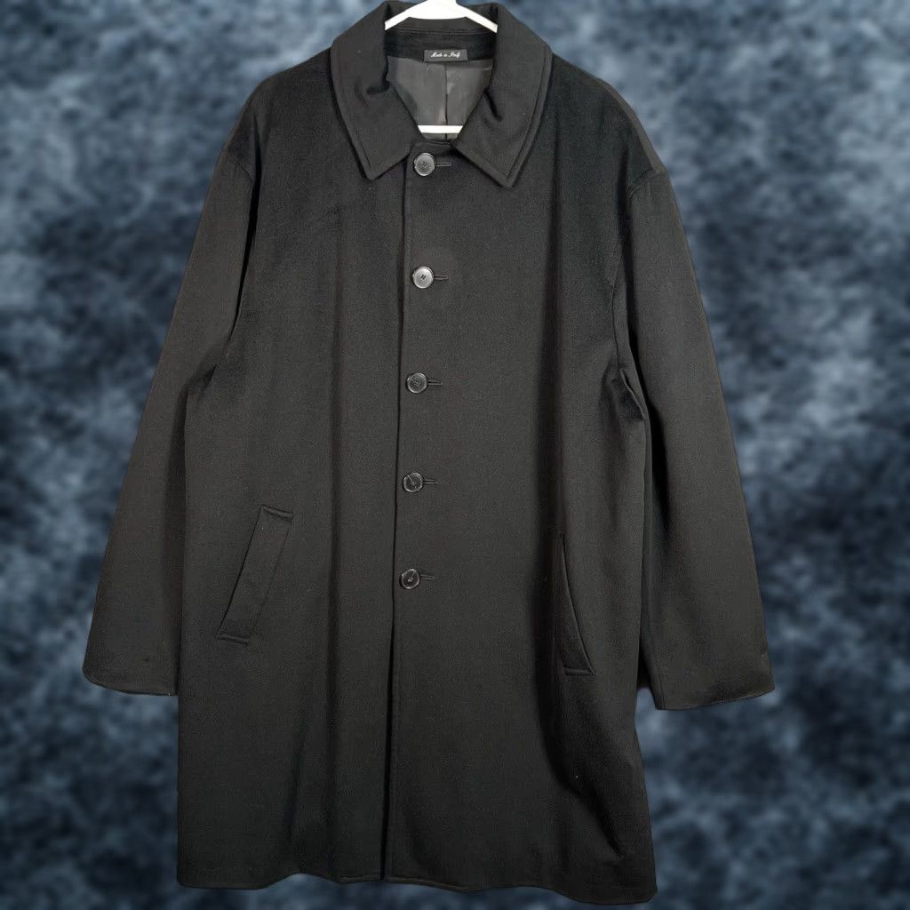 Loro Piana VINTAGE jacob siegel Loro Piana Storm System Rain & Wind Protection Wool Overcoat 46R Black Wool Coat Mens 46R Modern Italian Theme Size US S / EU 44-46 / 1 - 1 Thumbnail