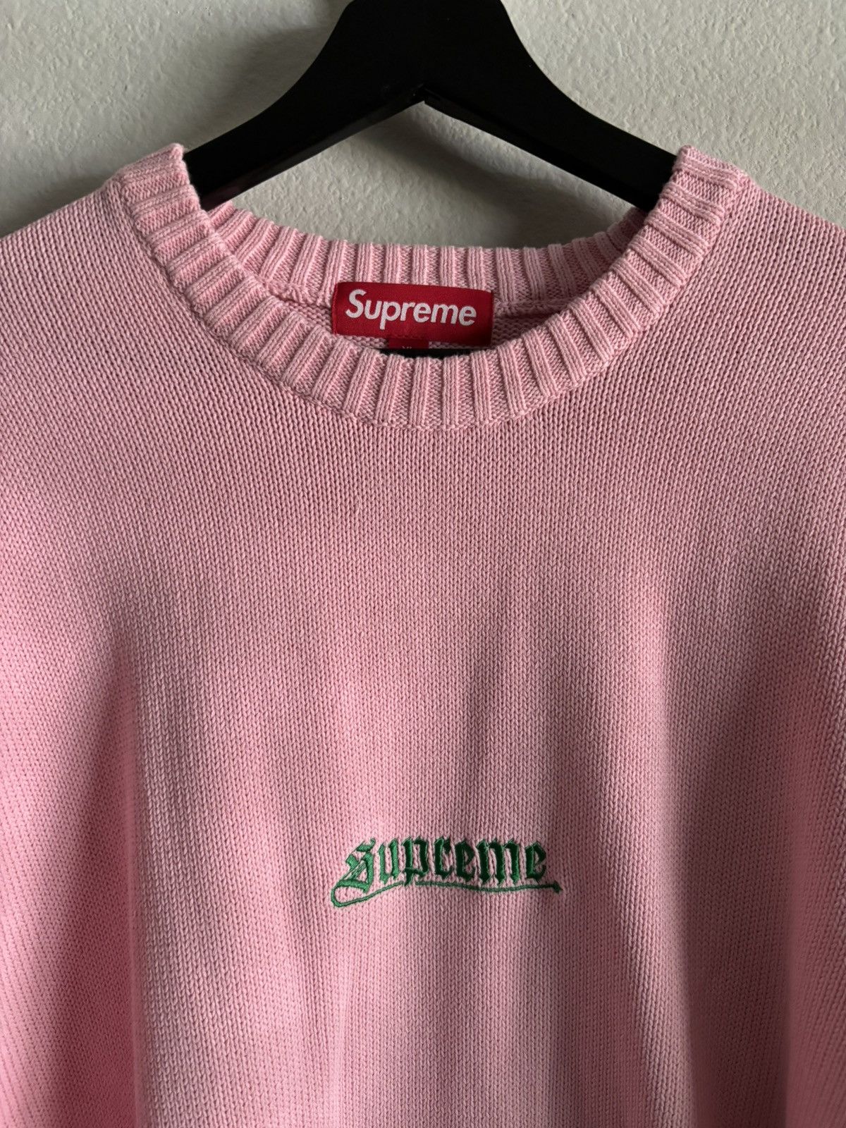 Supreme Supreme Old English Sweater (Pink) Size US XL / EU 56 / 4 - 10 Thumbnail