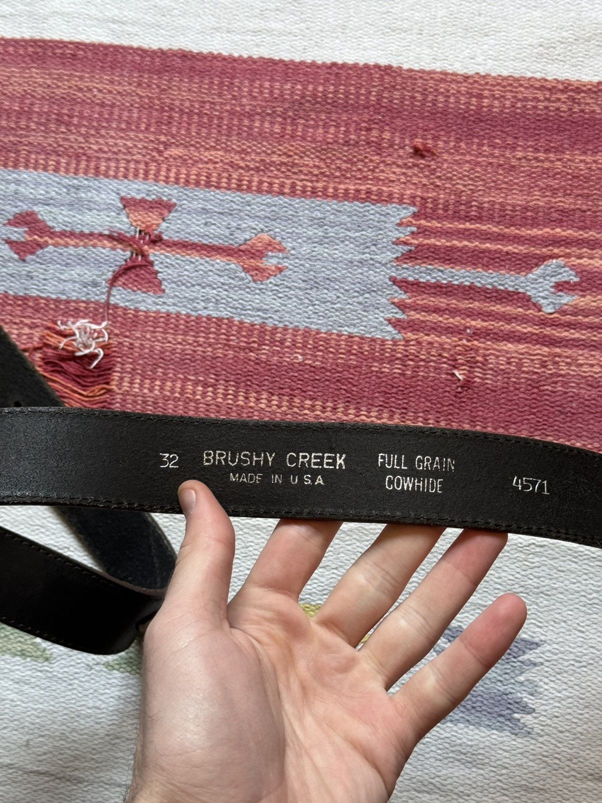 Genuine Leather Vintage 00’s Brushy Creek Women’s Made In USA Leather Belt Size ONE SIZE - 6 Thumbnail