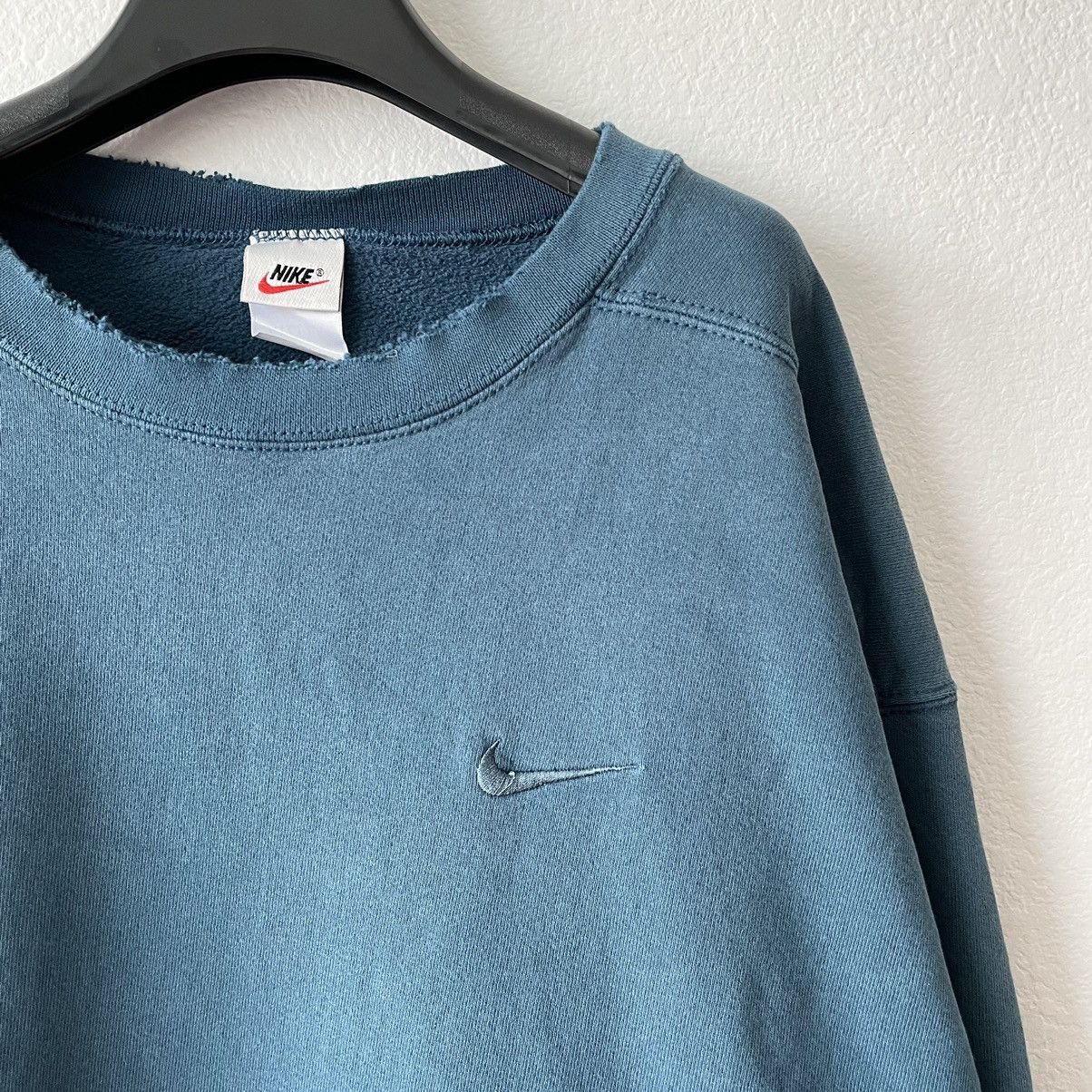 Nike × Vintage Vintage 90s Nike Mini Swoosh Sweatshirt Size US XL / EU 56 / 4 - 3 Thumbnail