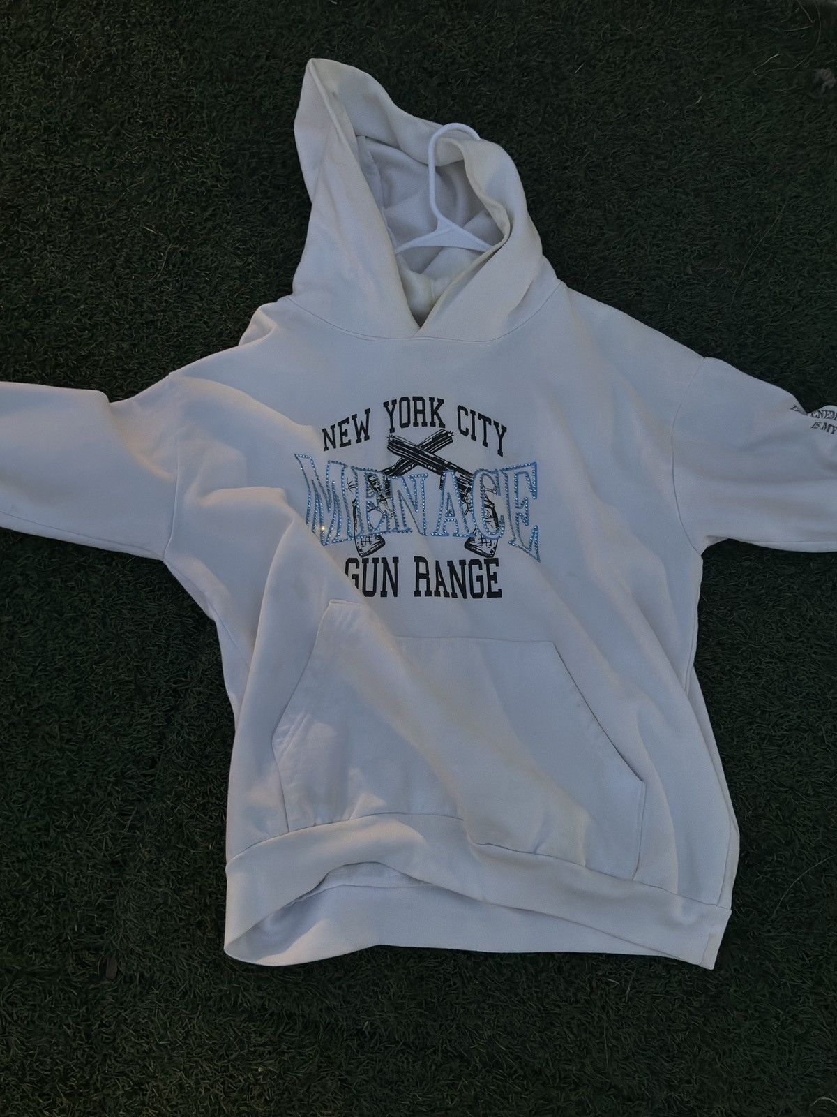 image of Nyc Menace White Hoodie, Men's (Size Large)