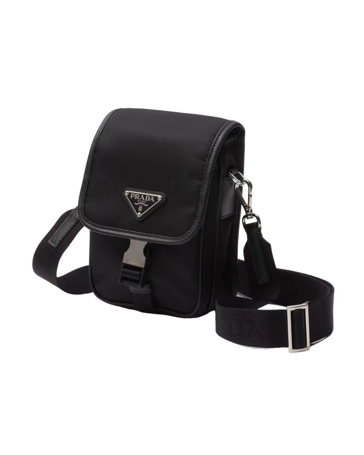 Prada PRADA Black Re-Nylon Saffiano Leather Shoulder Bag New Auth Size ONE SIZE - 2 Thumbnail