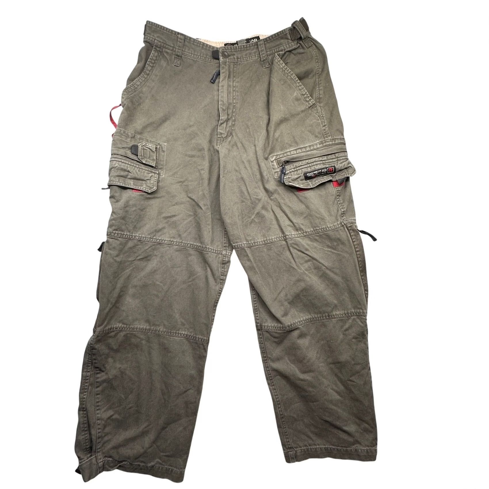 Vintage VINTAGE Rag Wear Cargo Pants Mens 36x30 Olive Green Adjustable Waist Pockets Mens Pants Cargo Green 36 x 30 Ladies? Size US 36 / EU 52 - 2 Thumbnail