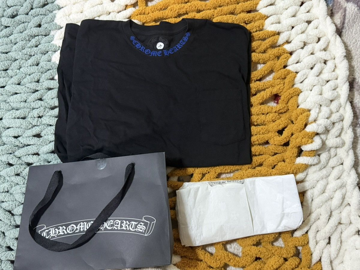 Chrome Hearts Brand New Chrome Hearts Black Blue pocket Short Sleeve Tee Size US XL / EU 56 / 4 - 1 Thumbnail