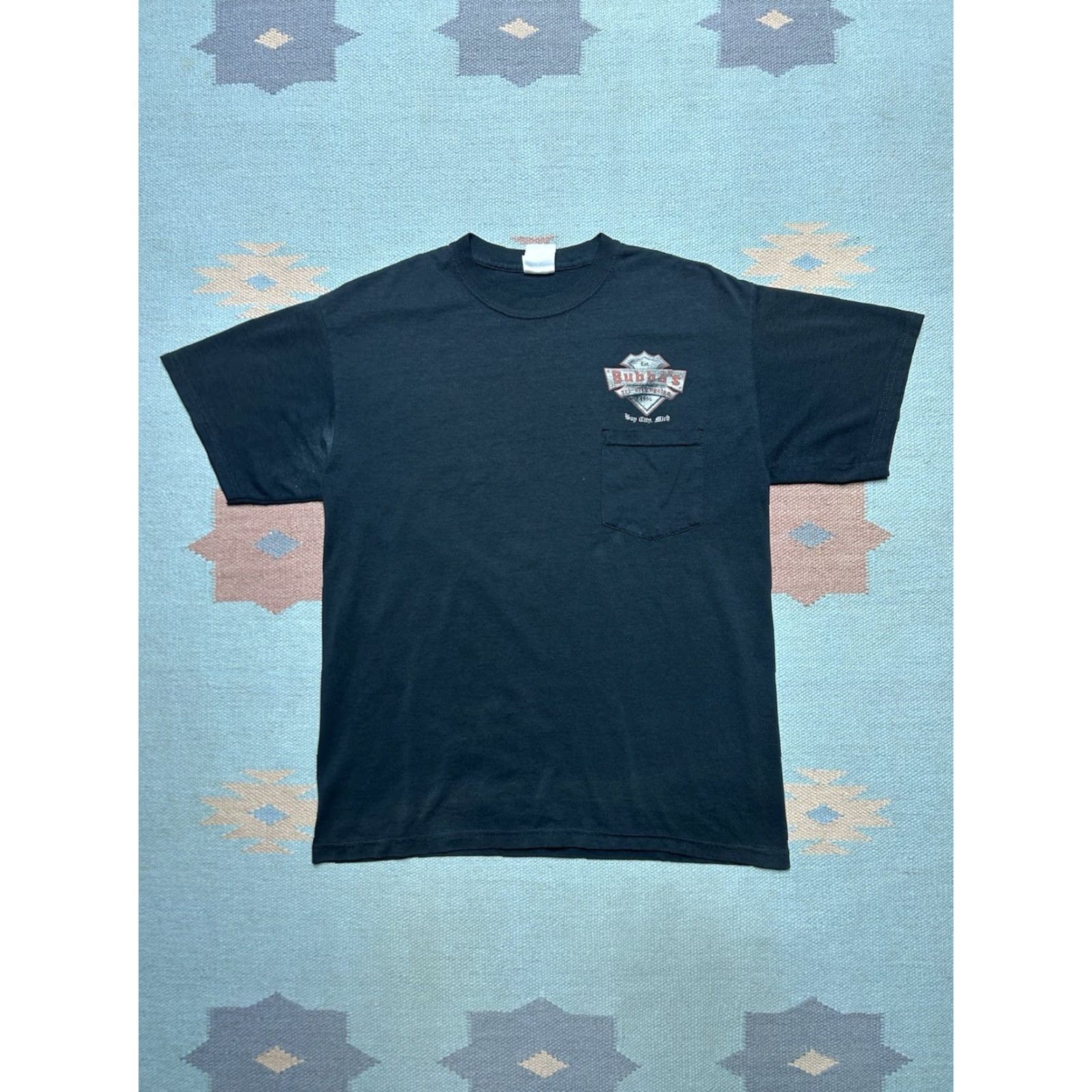 Gildan VINTAGE Gildan T-Shirt Motorcycle Bubba’s Tri City Cycles Harley Michigan faded large Black Mens L Size US L / EU 52-54 / 3 - 3 Thumbnail