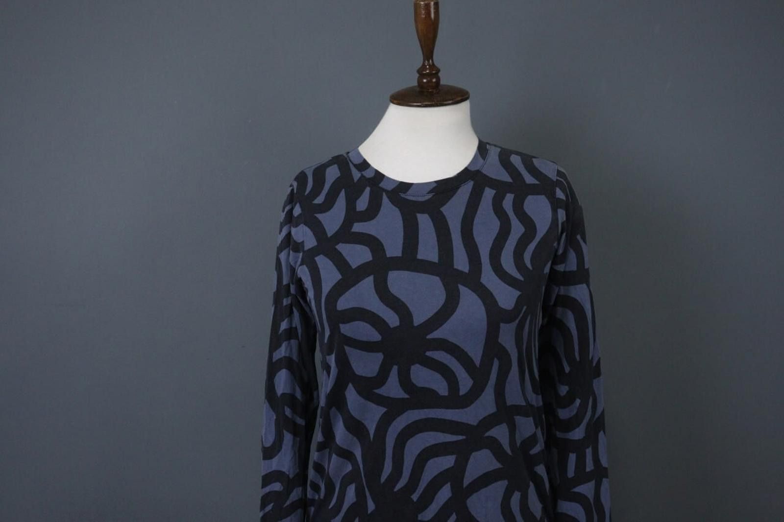 Marimekko Marimekko Blue Black Geometric Lyocell Blouse Top Size XS Size XS / US 0-2 / IT 36-38 - 2 Thumbnail