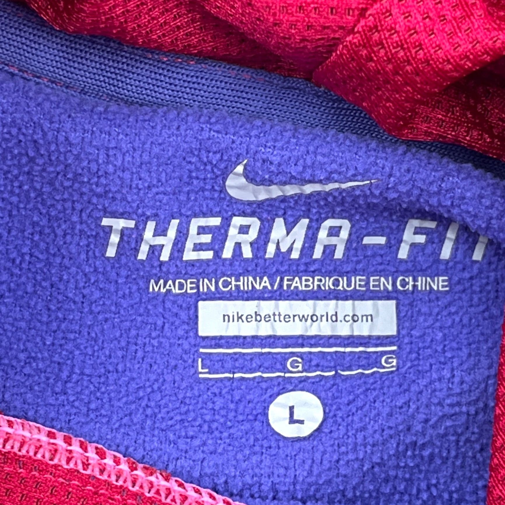 Nike Nike Hoodie Women Large Purple Pink Sweatshirt Therma Comfort Pullover All Seasons Fleece Raglan Sleeve Logo Hooded Casual Activewear Size L / US 10 / IT 46 - 6 Thumbnail