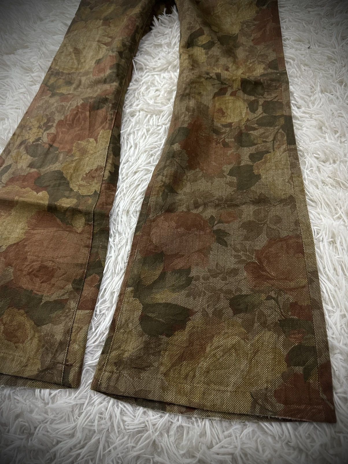 Tornado Mart Tornado Mart Floral Flared Pants Textured Brown Jacquard Size US 29 - 2 Thumbnail