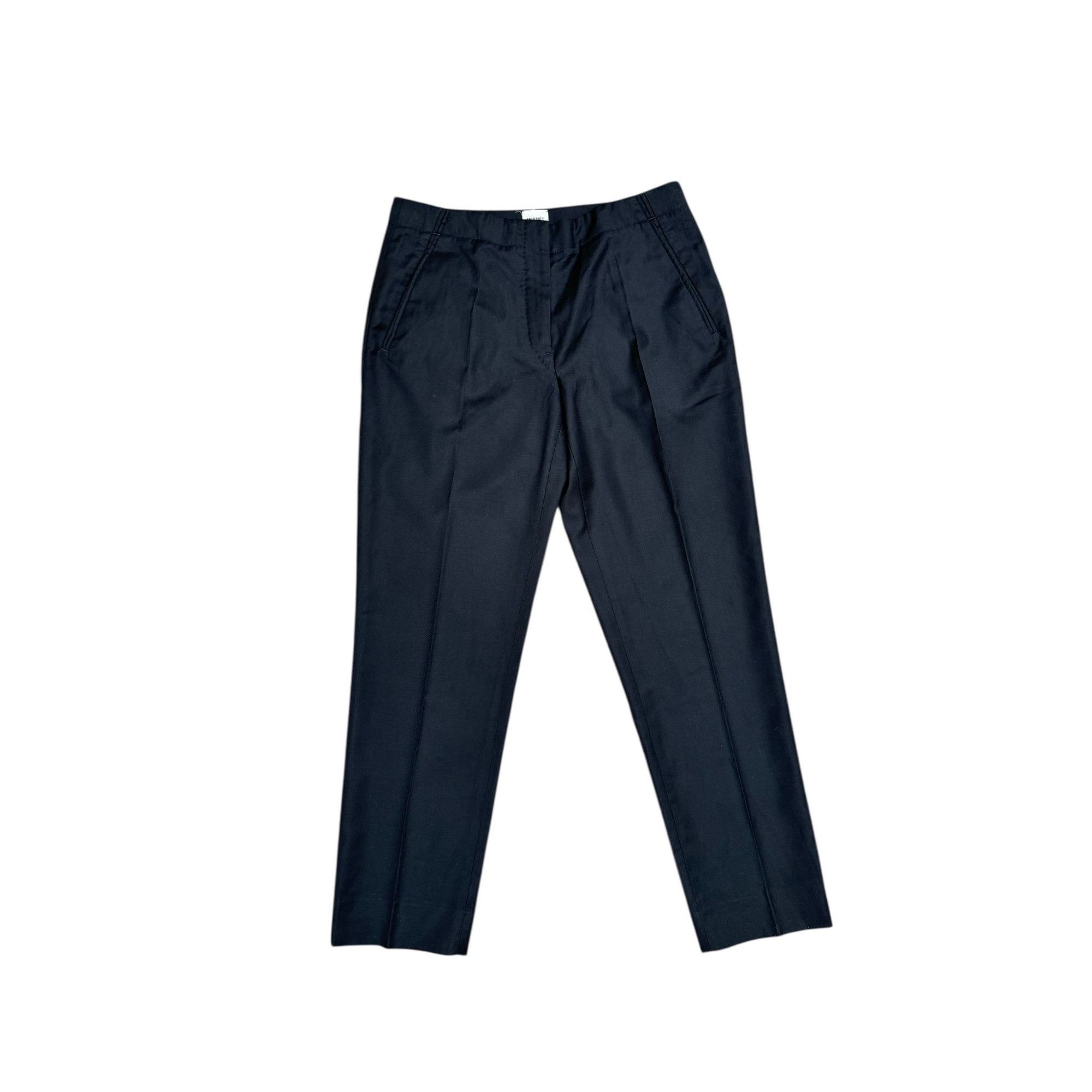 Hermes Black Virgin Wool Tailored Pants Size 26" / US 2 / IT 38 - 1 Thumbnail