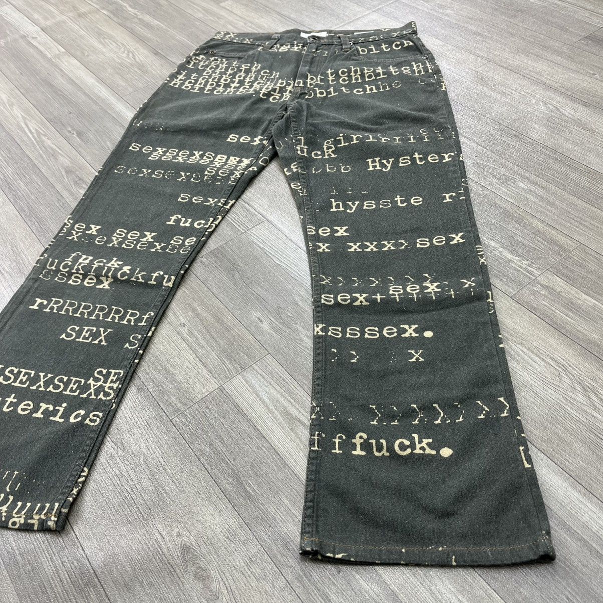 Hysteric Glamour Hysteric Glamour Sex Fuck Bitch Typewritter Flared Jeans Y2K Size US 28 / EU 44 - 10 Thumbnail