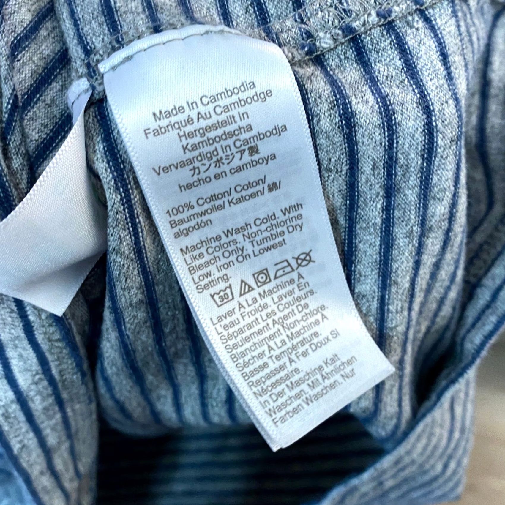 J.Crew J.Crew Polo Shirt Striped Slub Cotton Short Sleeve Gray Blue L Mens Size US L / EU 52-54 / 3 - 6 Thumbnail