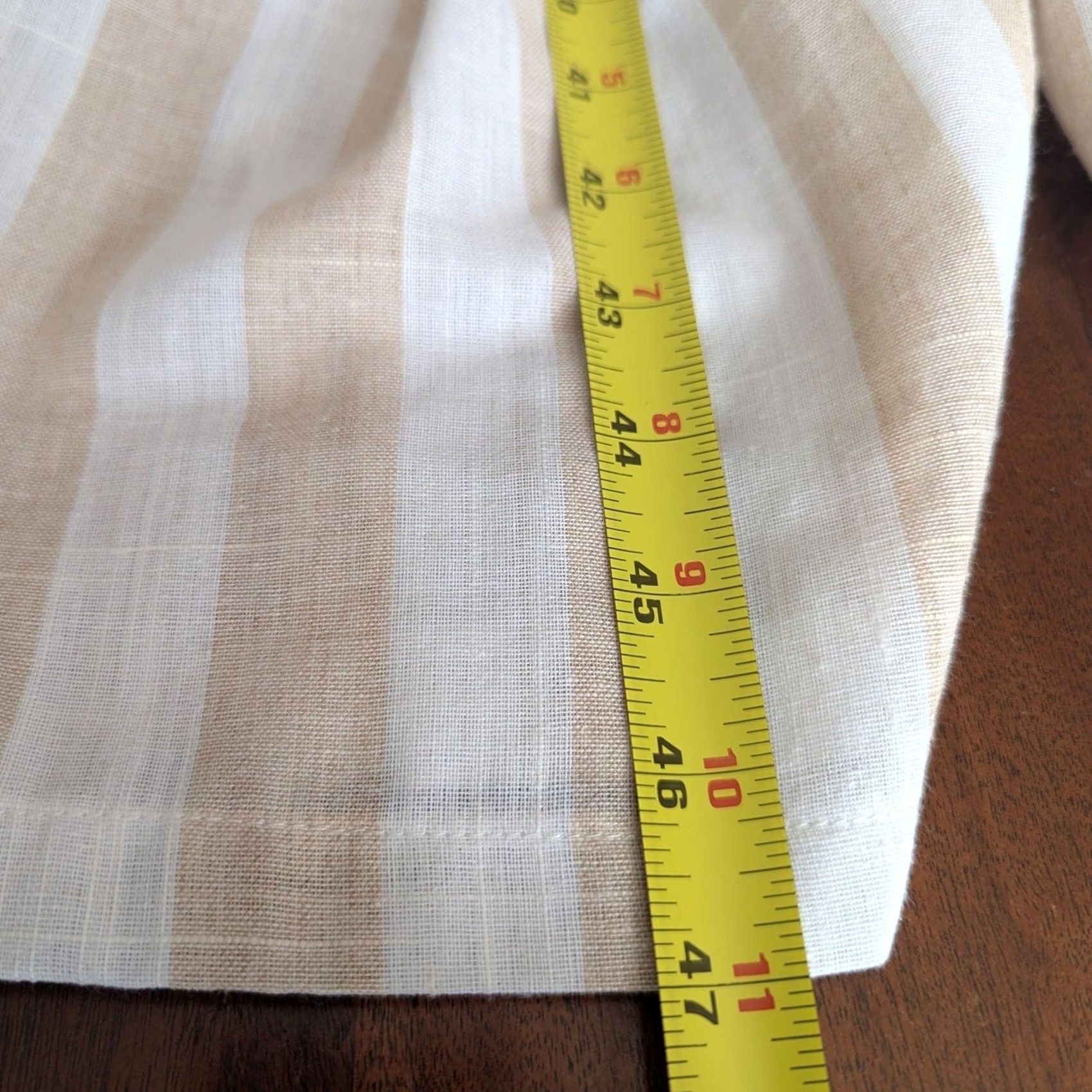 Forever 21 FOREVER 21 Linen Blend Jumpsuit Striped Wide-Leg Sleeveless V-Neck Side Cut Outs Back Zipper Beige S Women Beachy Casual Vacation Size 28" / US 6 / IT 42 - 7 Thumbnail