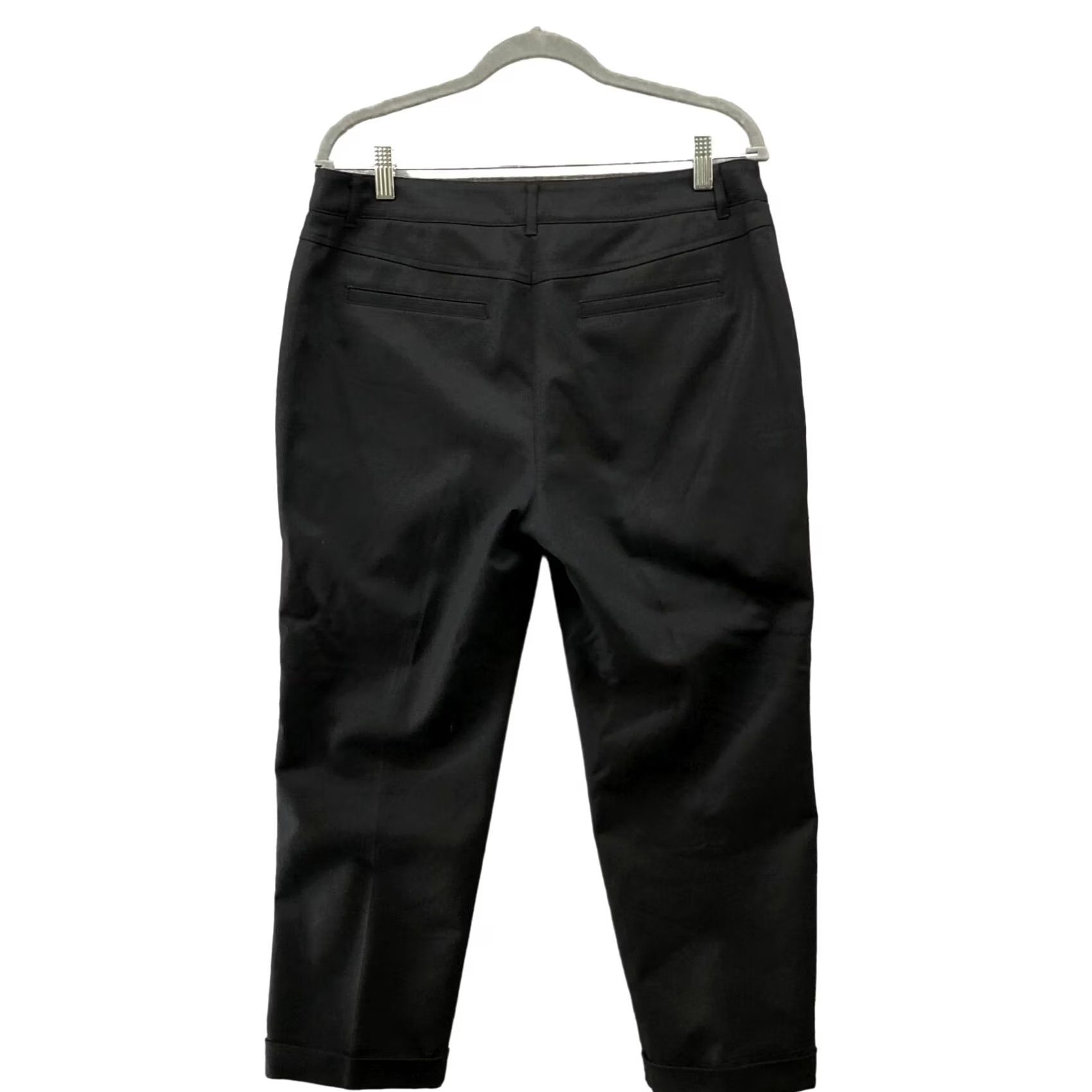 Vintage Chico's So Slimming Crop Pants Womens Size 8 Black Flat Front Slim Cropped Pants Womens 8 Black Size 30" / US 8 / IT 44 - 2 Thumbnail