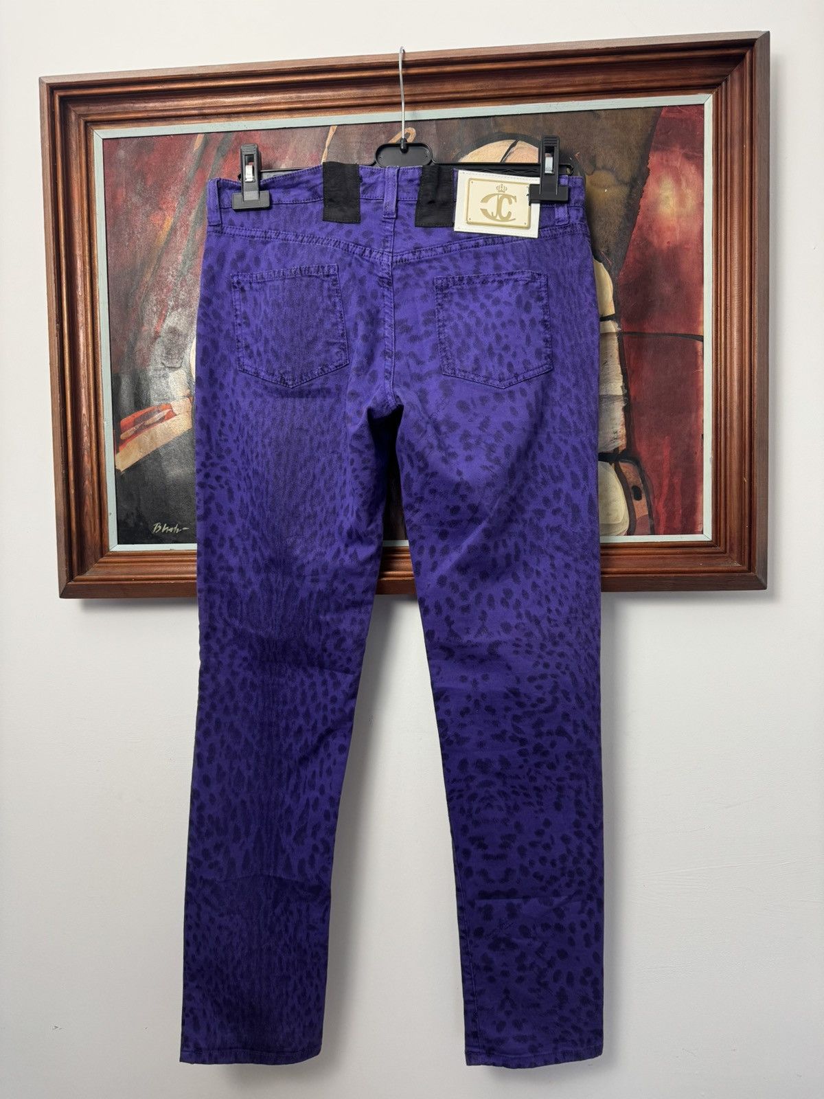 Roberto Cavalli Cavalli Jeans Rare Vintage Leopard Purple PunkRock Pant Y2k Size 29" - 2 Thumbnail