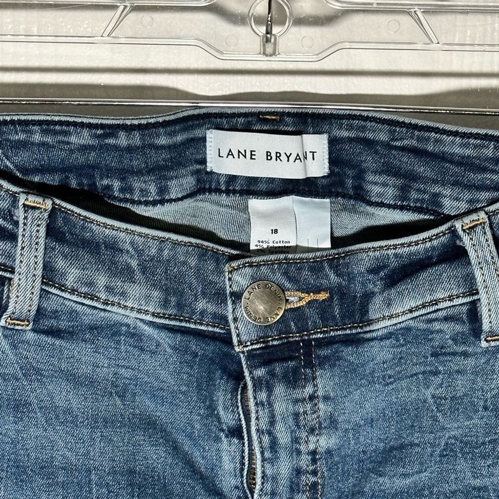 Other Lane Bryant 18 Blue Jeans w/ Whiskering and Frayed Hem Size 40" / US 18 - 5 Thumbnail
