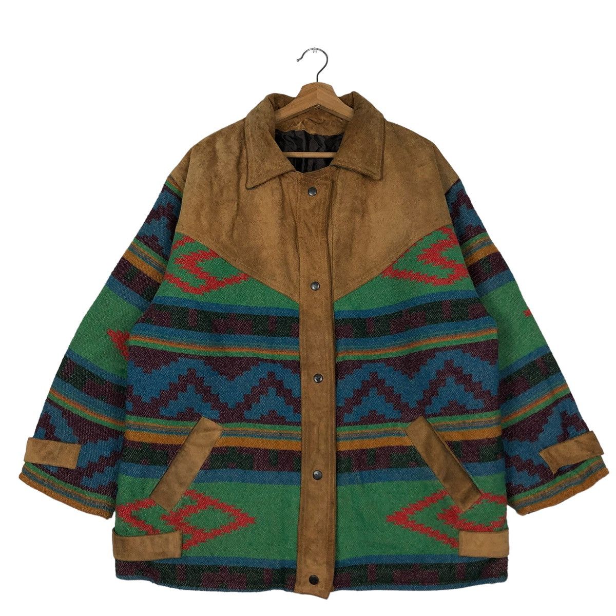 Vintage 🔥Vtg Leather Jacket Aztec Navajo Native Made in UK Size US L / EU 52-54 / 3 - 1 Thumbnail