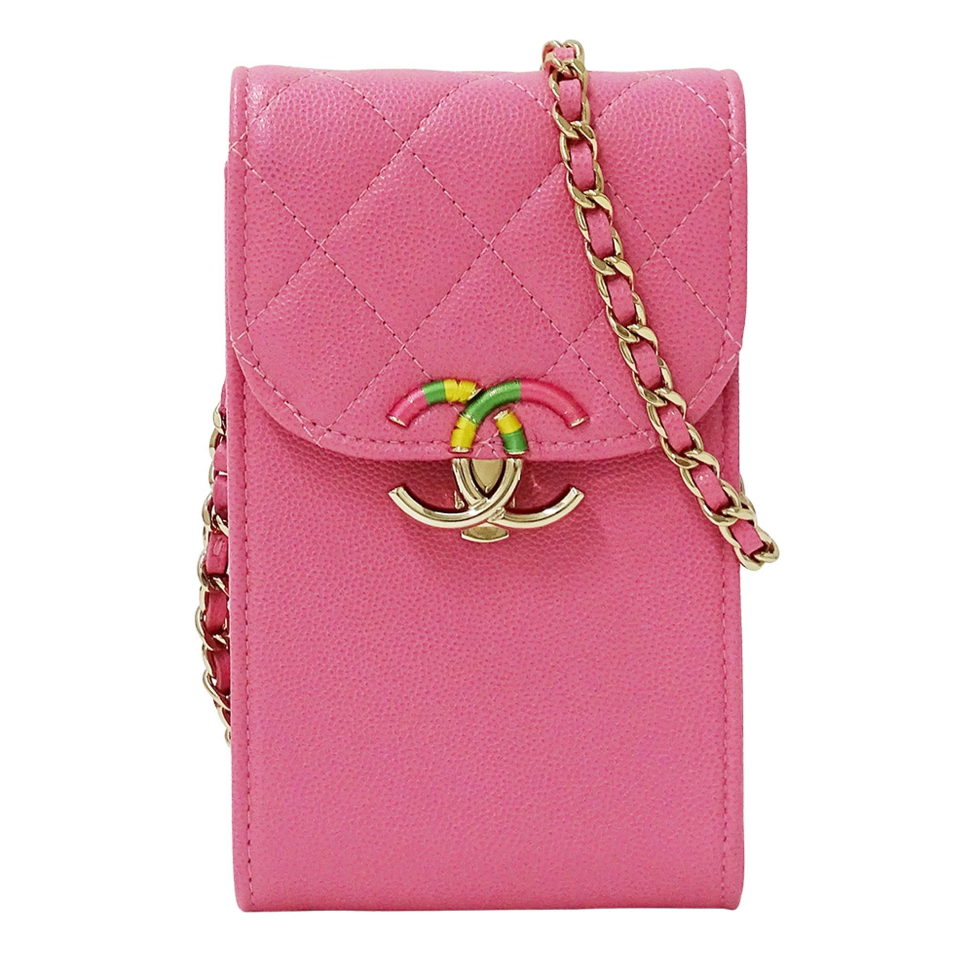 Chanel Chanel Matelassé handbag for women, brand shoulder bag, smartphone strap, caviar leather, pink, gold hardware, pouch, chain strap. Size ONE SIZE - 1 Thumbnail