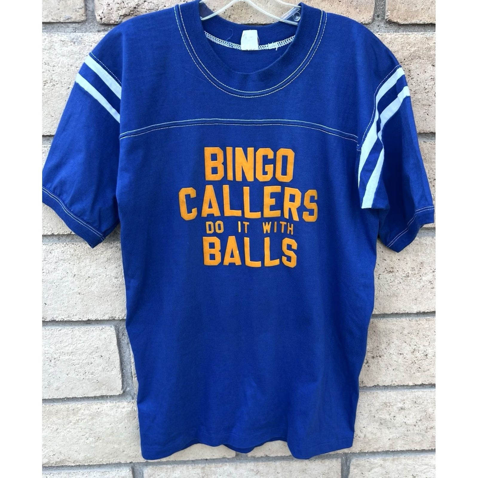 Vintage VINTAGE Bingo Callers Do It With Balls Shirt Joe #1 Bingo King Tee Blue 80s L Mens Player Shirt Size US L / EU 52-54 / 3 - 4 Thumbnail