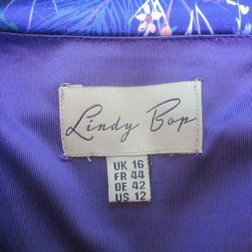 Ellen Tracy Lindy Bop Womens Size 12 "Purple Blooming" Dress Size L / US 10 / IT 46 - 3 Thumbnail