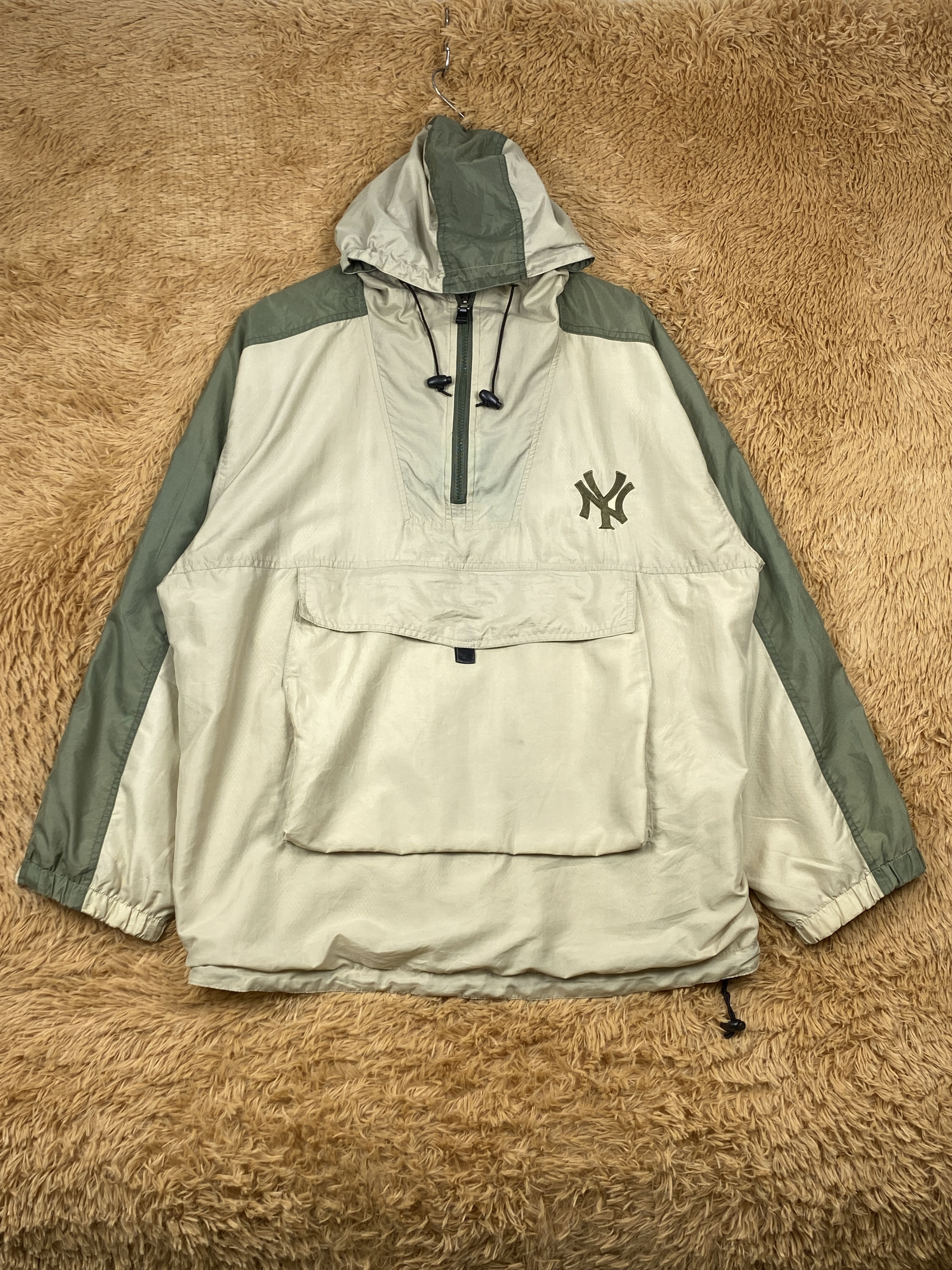 MLB Vintage New York Half Zipper Hoodie Anorak Jacket J1725 Size US L / EU 52-54 / 3 - 1 Thumbnail