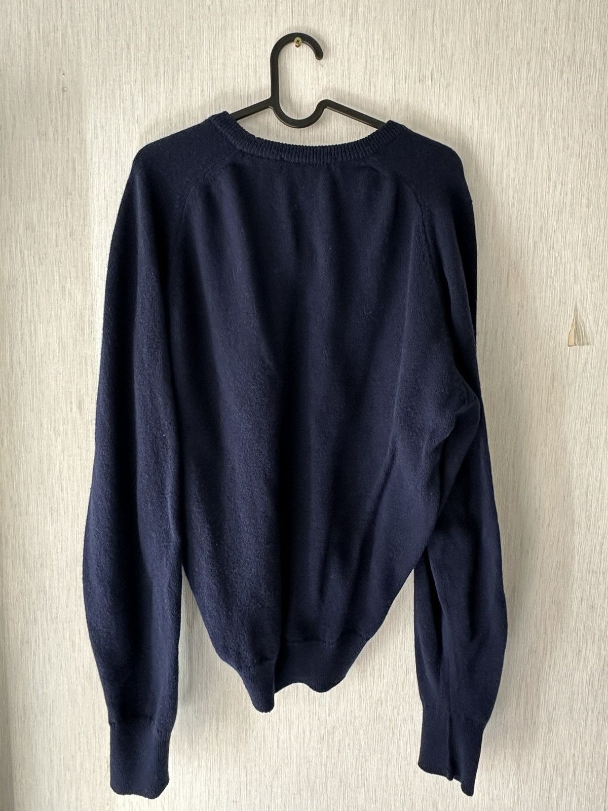 Burberry Vintage navy blue v-neck knit sweater Size US M / EU 48-50 / 2 - 5 Thumbnail