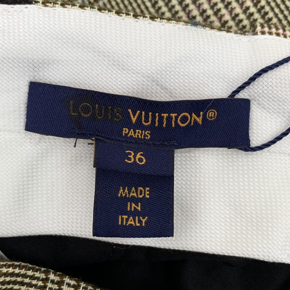 Louis Vuitton Louis Vuitton Light Brown Houndstooth Wool Trousers K26WX Size 25" / US 0 / IT 36 - 6 Thumbnail