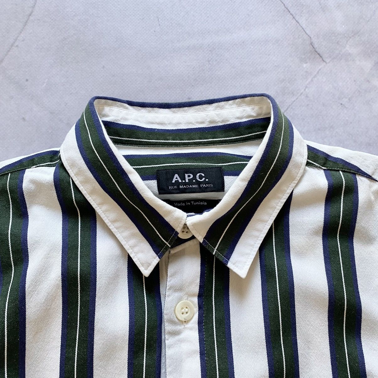 A.P.C. A.P.C. RUE MADAME PARIS Stripped Shirt Pocket Size US S / EU 44-46 / 1 - 3 Thumbnail