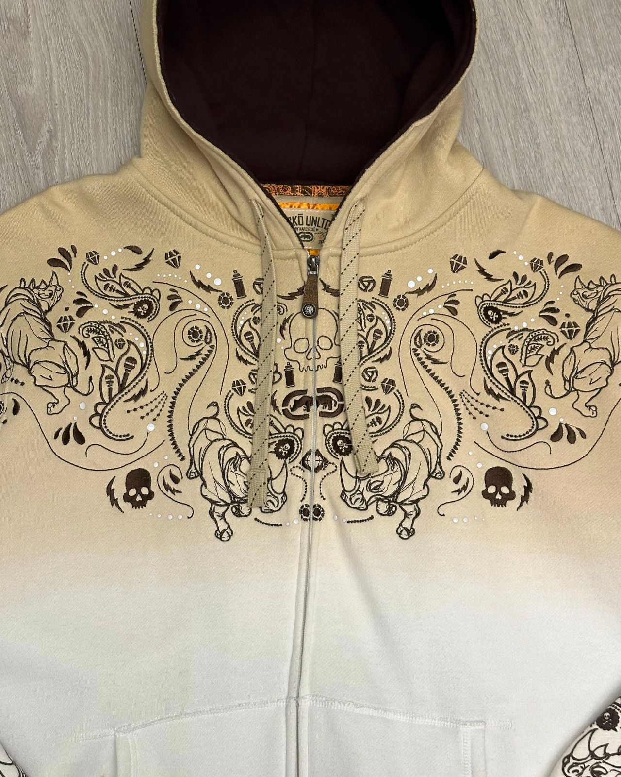 Ecko Unltd. Rare Y2K Ecko Unltd. Embroidered Ombre Zip-Up Hoodie - XL Size US XL / EU 56 / 4 - 3 Thumbnail