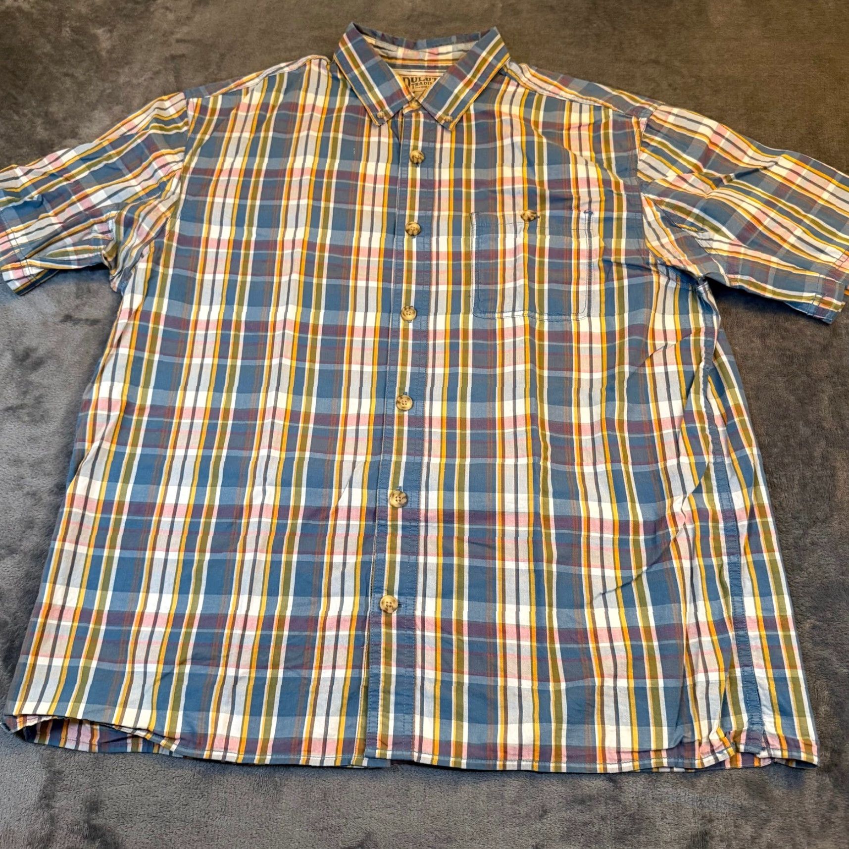 Duluth Trading Company Duluth Trading Co Plaid Button-Down Shirt Mens Large Blue Short Sleeve Cotton Shirt Size US L / EU 52-54 / 3 - 3 Thumbnail