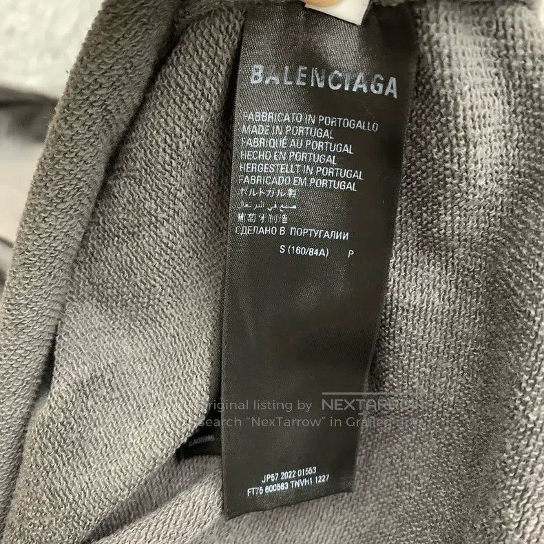 Balenciaga Balenciaga Gray Embroidered Hooded Sweatshirt/S Size Size US S / EU 44-46 / 1 - 7 Thumbnail