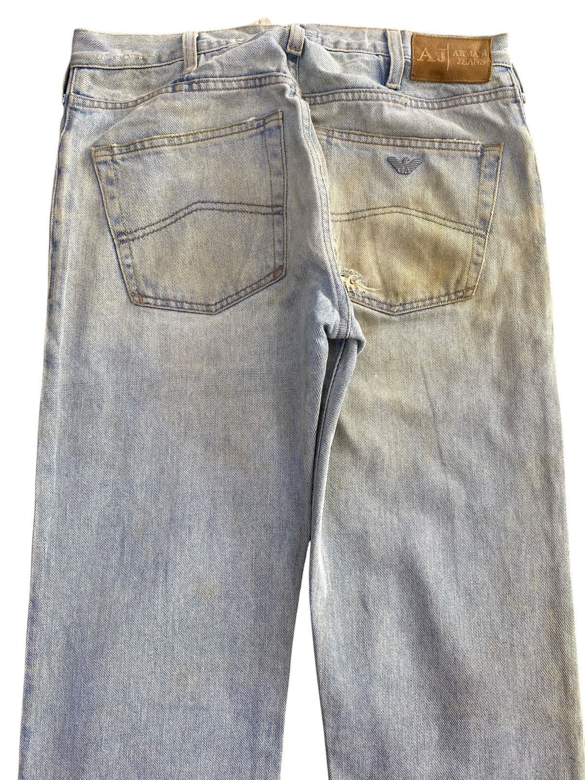 Armani Armani Acid Light Wash Ripped Style Straight Jeans Size US 30 / EU 46 - 4 Thumbnail