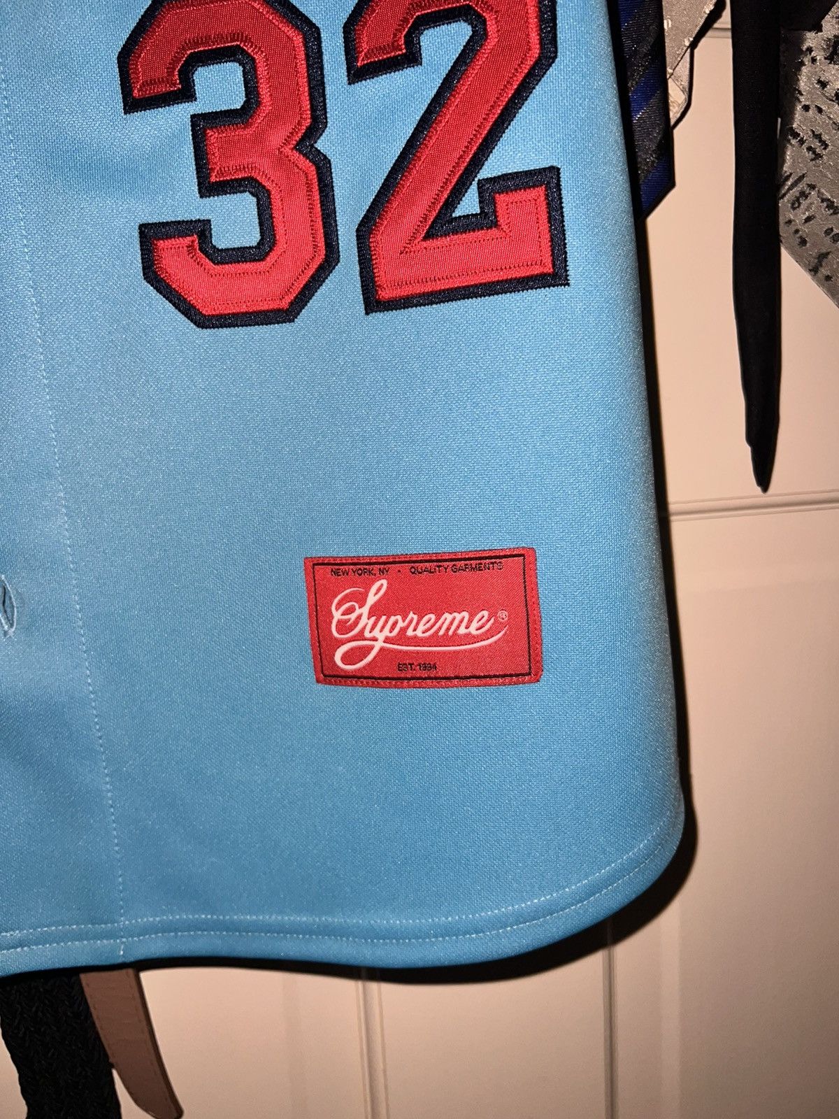 Supreme Supreme Swords Baseball Jersey (FW ‘25 - Blue) Size US S / EU 44-46 / 1 - 6 Thumbnail