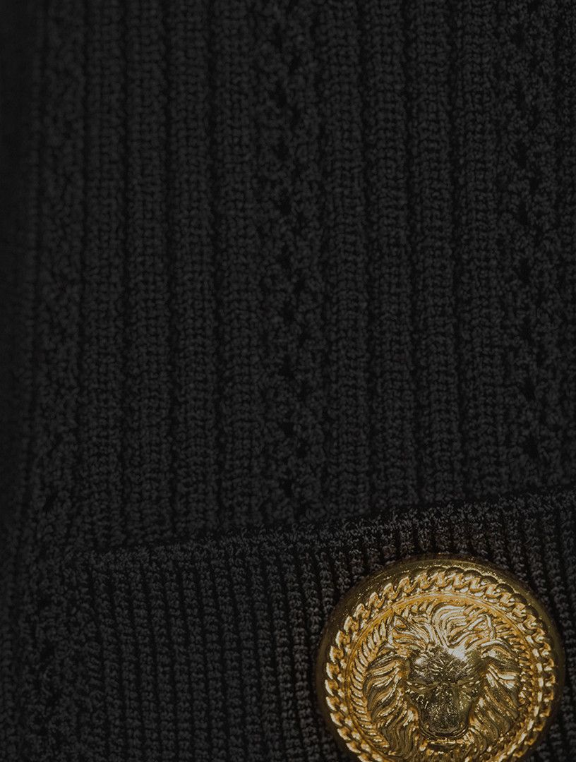 Balmain o1s1wg110825 Crewneck Cardigan in Black Size S / US 4 / IT 40 - 6 Thumbnail
