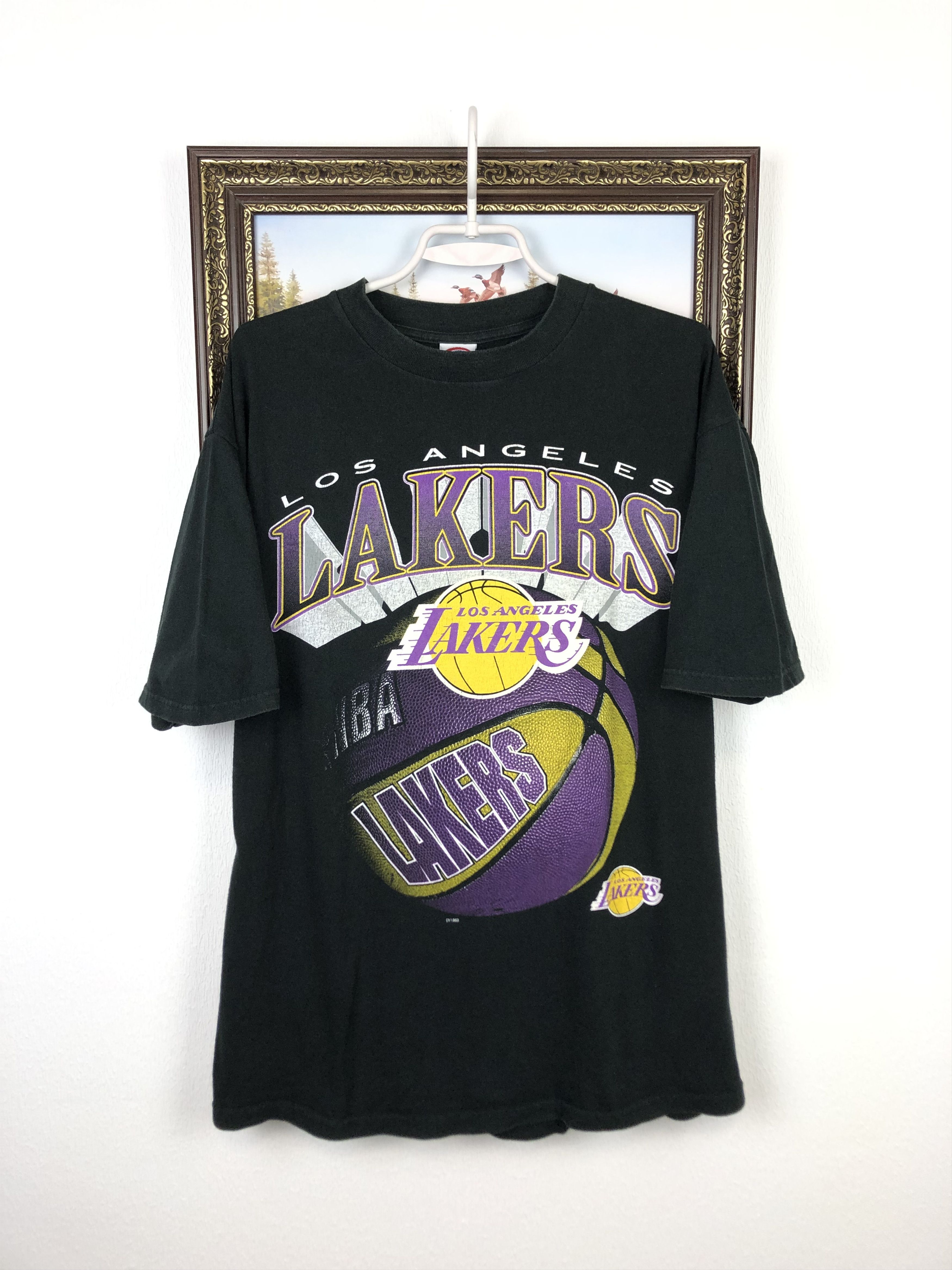 Vintage Los Angeles Lakers NBA Over Print Jersey Shirt Tee