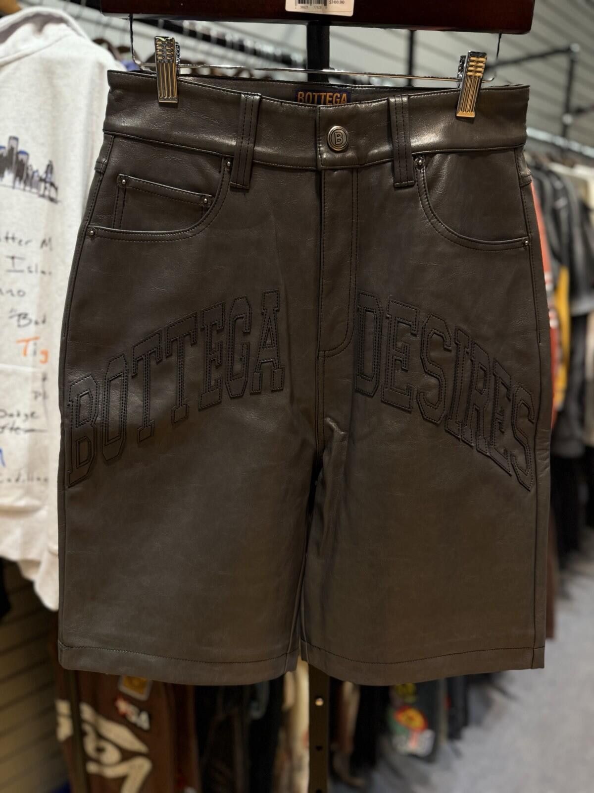 Bottega Desires Bottega Desires Grey Leather Shorts - Brand New Size 30 Size US 30 / EU 46 - 2 Thumbnail
