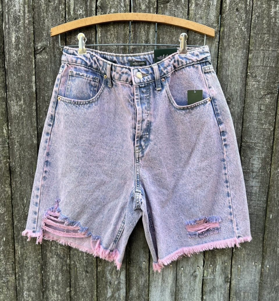 Other ThrowBack High Rise Bermuda Pink Acid Wash Denim Shorts 4 Size 27" / US 4 / IT 40 - 1 Thumbnail