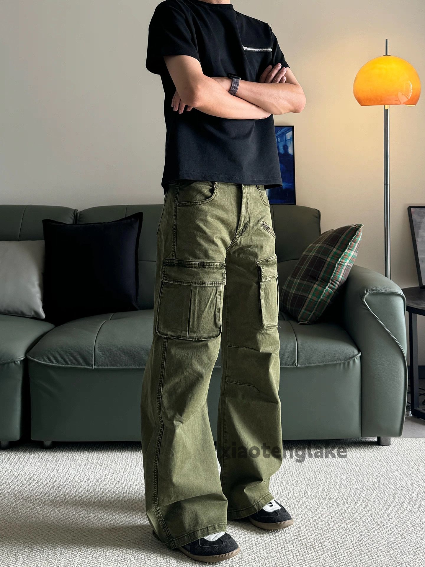 Zipper utility punk yuppie grunge bootcut cargo pants