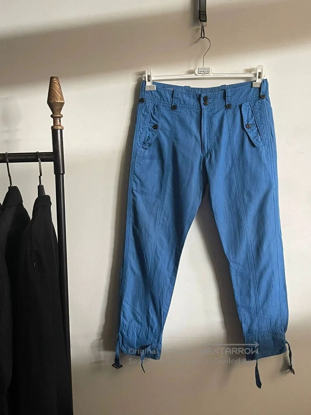 Dries Van Noten Dries Van Noten Blue Button Tie Belt Trousers. Size US 30 / EU 46 - 1 Thumbnail