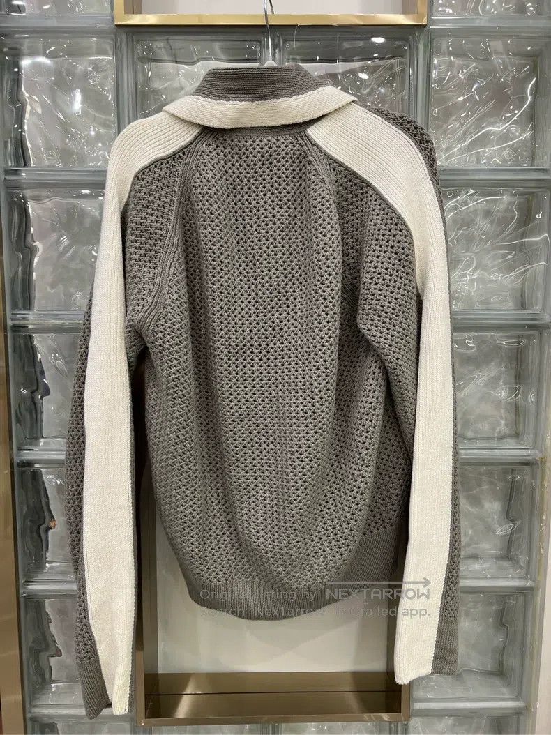 Hermes Hermes Men's color-block polo neck knitted long-sleeve swe Size US M / EU 48-50 / 2 - 2 Thumbnail