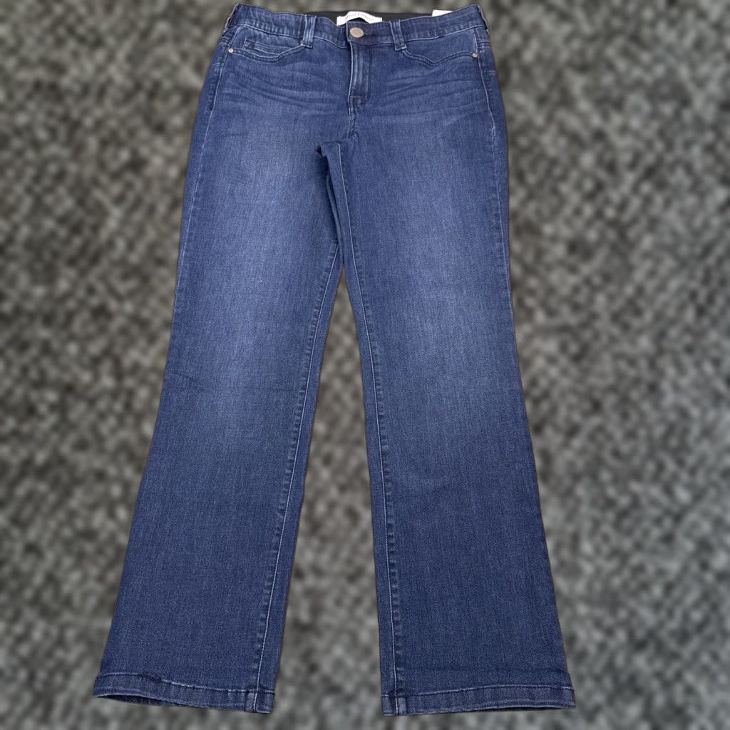 Vintage Vintage America Jeans Womens 12 Straight Jeans City Blue 5-Pocket Regular Rise Mid Denim Cotton Blend Stretch Inseam 29 in Zip Button 31 Waist NWT Size 34" / US 12 / IT 48 - 1 Thumbnail