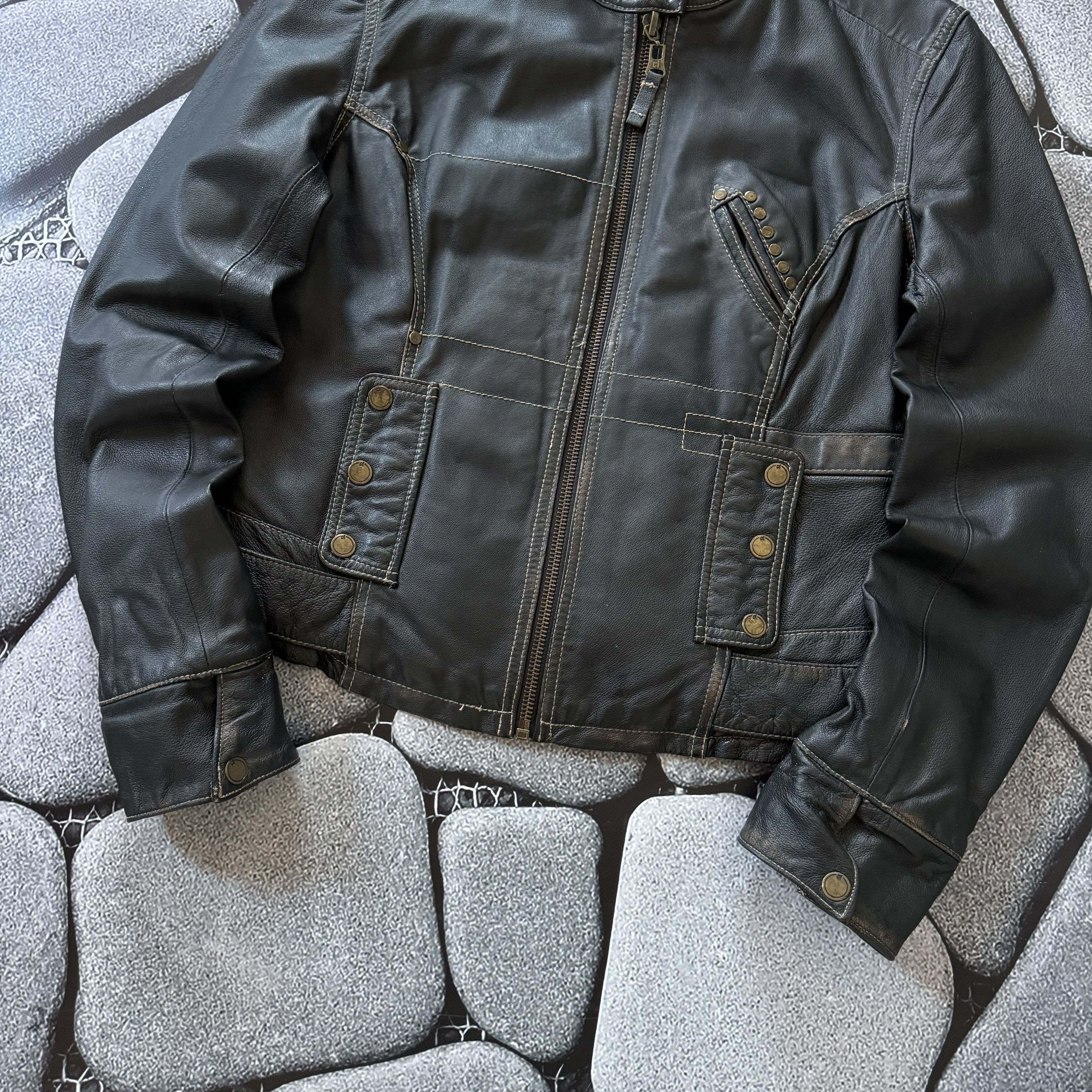 If Six Was Nine VINTAGE LEATHER BIKER JACKET AVIREX STYLE Y2K BOMBER 90S Size US S / EU 44-46 / 1 - 9 Thumbnail