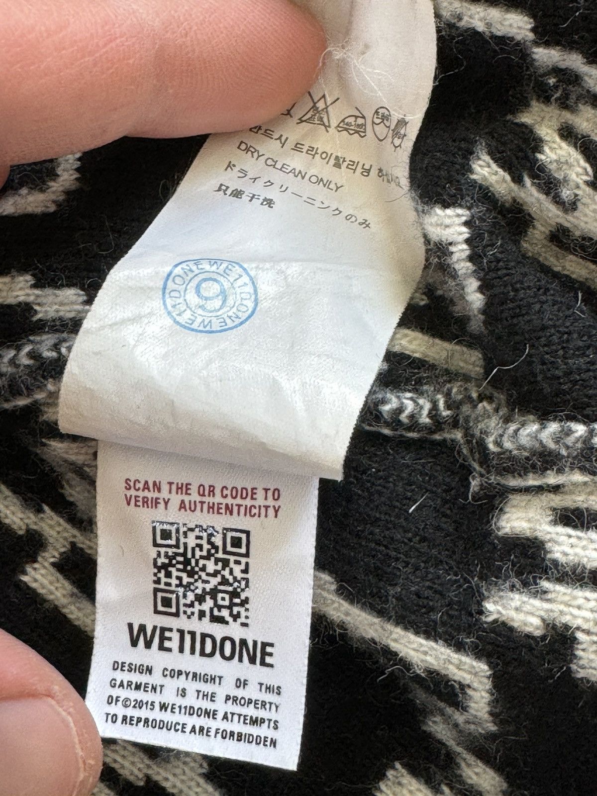 WE11DONE Welldone We11done Monogram Buttoned Wool Cardigan Size US XL / EU 56 / 4 - 11 Thumbnail
